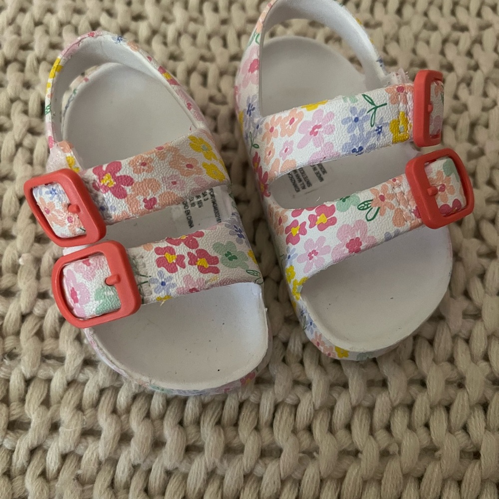 Wonder Nation Red Floral Sandals